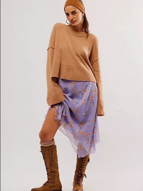 Free People Dresses & Skirts - Free People Garden Party Skirt Floral Printed Asymmetrical Zip M